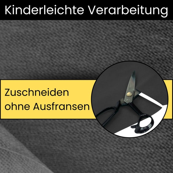 Schere schneidet Vliesstoff ohne Ausfransen der Kanten.