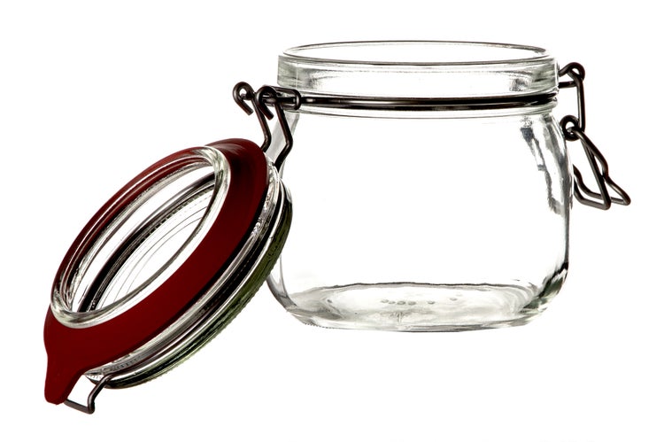 Leeres Vorratsglas mit Bügelverschluss