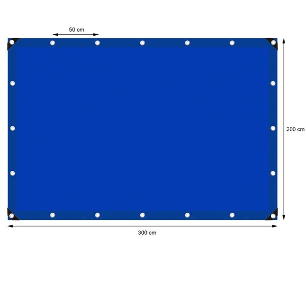 ECD Germany Abdeckplane Gewebeplane mit Ösen 2x3m 6m² 260g/m² Blau aus Polyethylen Schimmelresistent Wasserdicht Reißfest Schutzplane Bootsplane Gartenplane Holzplane Plane für Gartenmöbel Pool Auto