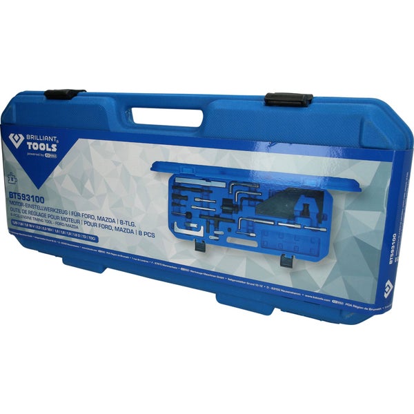 Motor-Einstellwerkzeug für Ford und Mazda im blauen Werkzeugkoffer