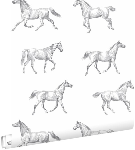 Tapetenrolle mit Pferdemotiven