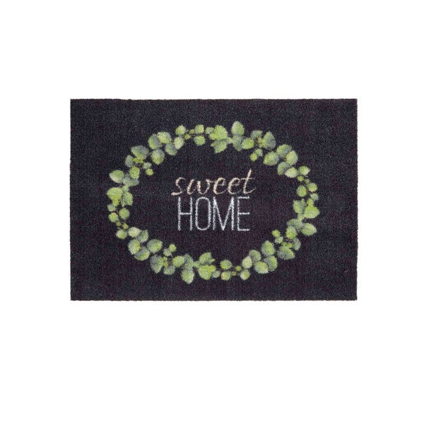Fußmatte mit Blattkranz und der Aufschrift Sweet Home
