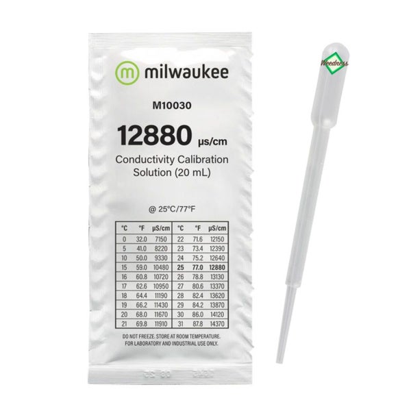 Milwaukee EC-Kalibrierlösung 12,88 – 20 ml für präzise Wasseranalyse und zuverlässige EC-Messgeräte-Kalibrierung