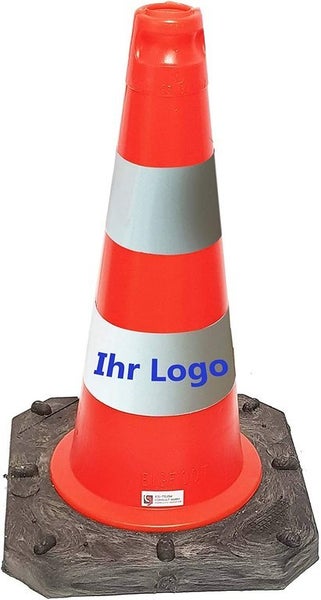 UvV® 10x Bigfoot Premium Leitkegel 50cm (HD-PE) Folie Typ A mit Logodruck
