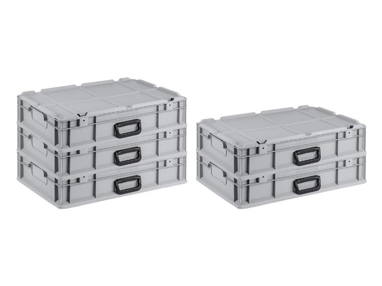 PROREGAL SuperSparSet 5 x Eurobox NextGen Portable HxBxT 13,5 x 40 x 60 cm 23 Liter Eurobehälter Transportbox Transportbehälter Stapelbehälter