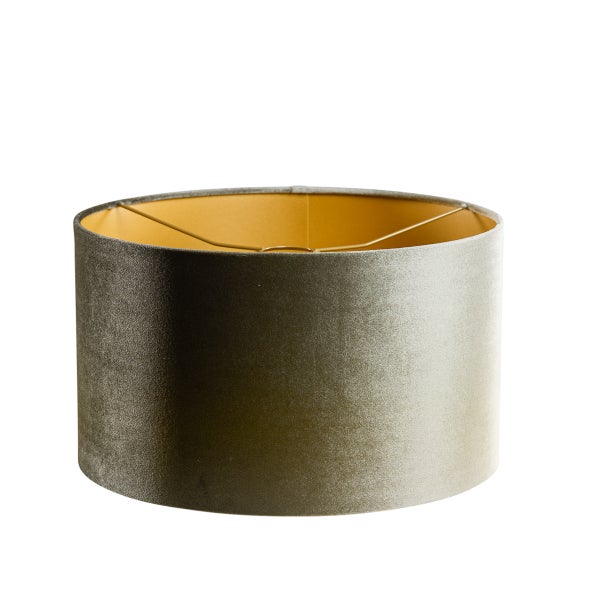 Samtlampenschirm grün mit goldener Innenseite 35/35/20