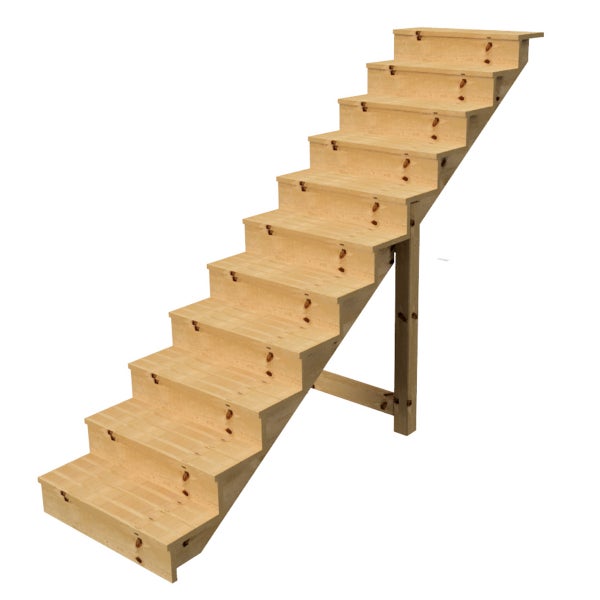 Holztreppe mit elf Stufen