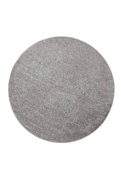 Teppich Rund Hellgrau Hochflor Gino  Homie Living 200 cm rund