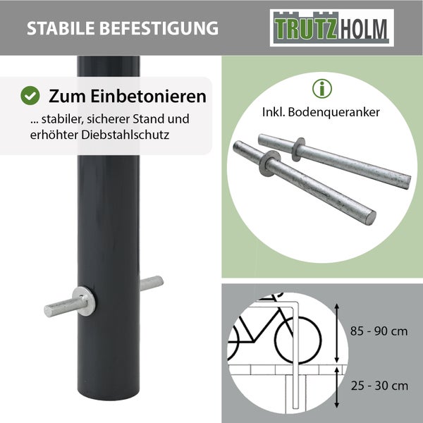 Trutzholm Fahrradständer zur festen Montage im Boden inklusive Bodenanker