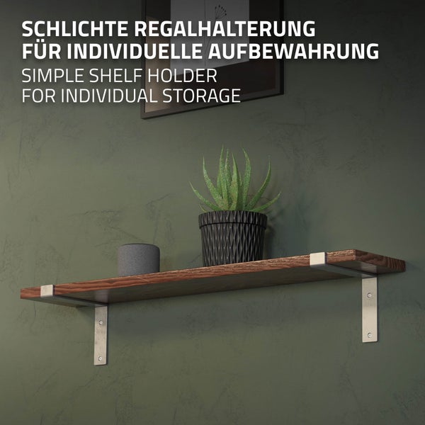 ML-Design 8 Stück Regalhalterung 20x4x14,5 cm, Grau, aus Metall, 8 Zoll Regalhalterungen, Industrielle Regalwinkel, Regalträger für Wandmontage, 90 Grad Wandhalterung, L-Form Wandregal, mit Schrauben