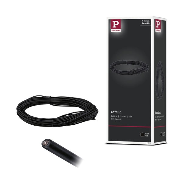 CorDuo Seilsystem Spannseil 20m 2,5qmm Schwarz