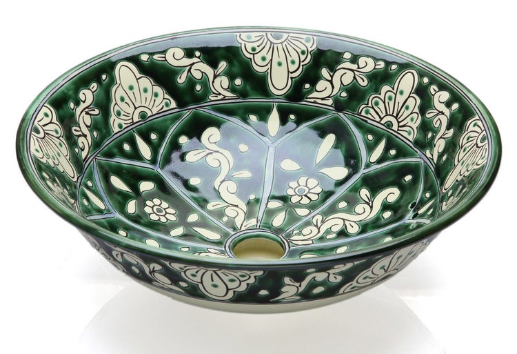 Keramik Waschbecken mit Ornamenten für das Badezimmer