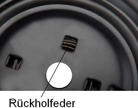 Detailansicht einer Rückholfeder an einem technischen Bauteil