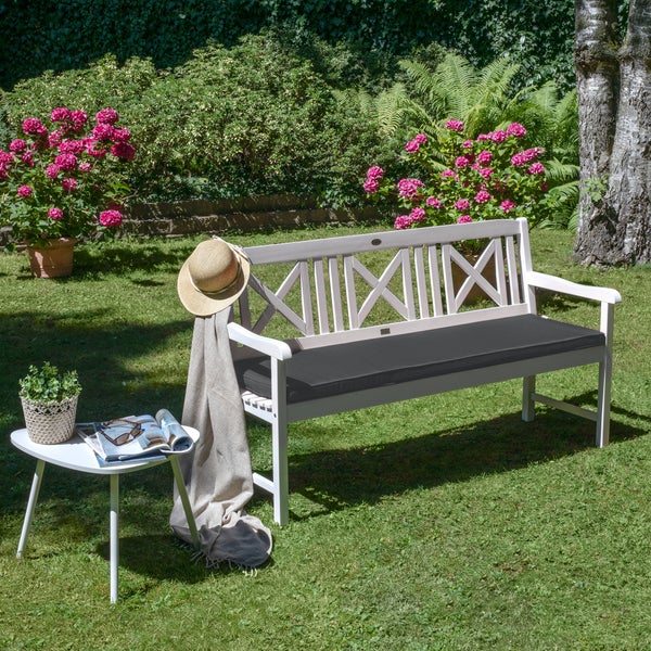 Beautissu Base BK Bankauflage 150x48x5cm Graphitgrau