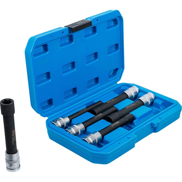 BGS Steckschlüssel-Einsatz-Satz E-Profil, extra lang Antrieb Innenvierkant 12,5 mm (1/2) SW E10 - E20 6tlg. - 2028