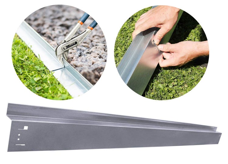 Gartengestaltung mit Rasenkante aus Metall