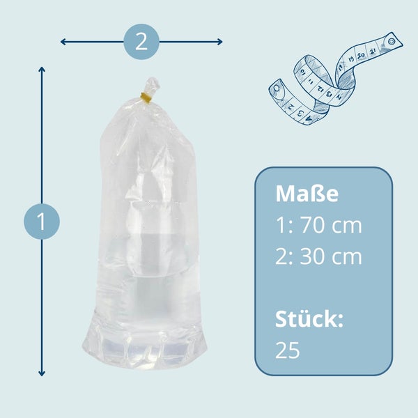 Verpackung mit 25 Säcken für Estrich mit den Maßen 70 mal 30 Zentimeter