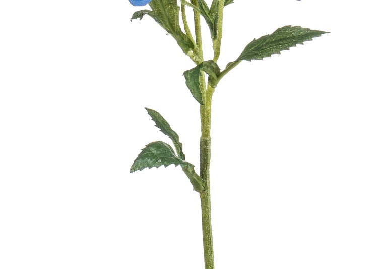 Künstliche Glockenblume Campanula in Blau mit grünem Stiel für dekorative Zwecke.