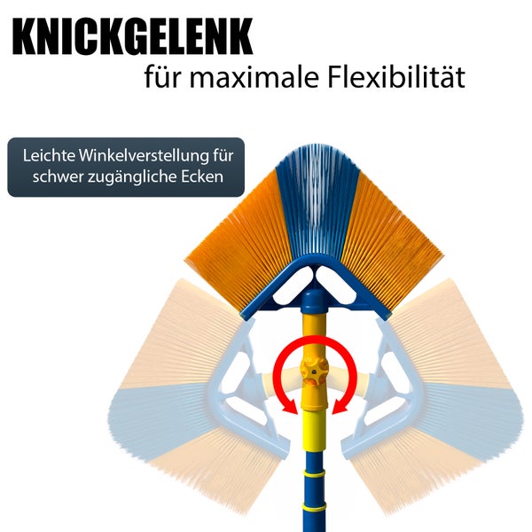 Bild einer Kehrbürste mit Knickgelenk zur flexiblen Winkelanpassung