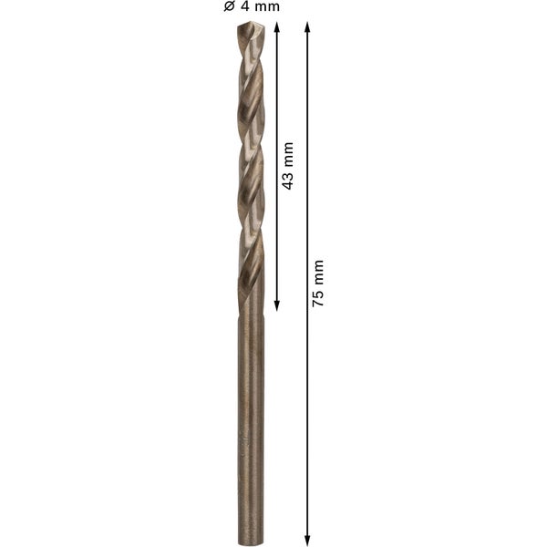 Bosch PRO Stainless Steel HSS-Co Spiralbohrer 4 x 43 x 75 mm - 2608585880