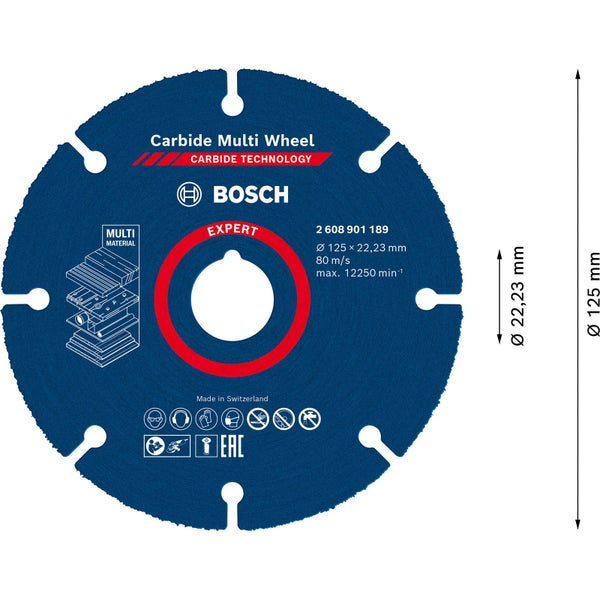 Bosch Carbide Multi Wheel mit 125 Millimeter Durchmesser
