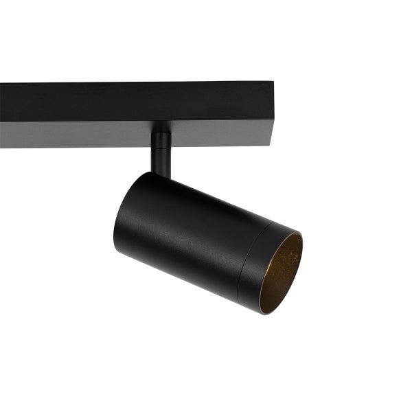 Schwarzer Deckenstrahler an Schiene