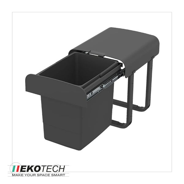 Ekotech Einbau-Abfalleimer mit einem Behälter und Vollauszug für Küchenschränke.