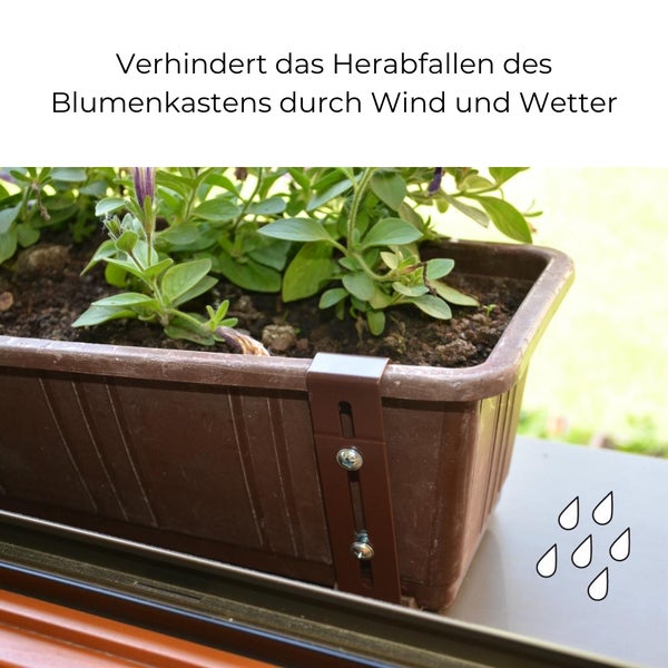 FixPot Halterung Blumenkasten Fensterbank unsichtbare Befestigung ohne Bohren anthrazit