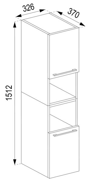 Holz Badmöbel Bad Hochschrank Badschrank Badinos