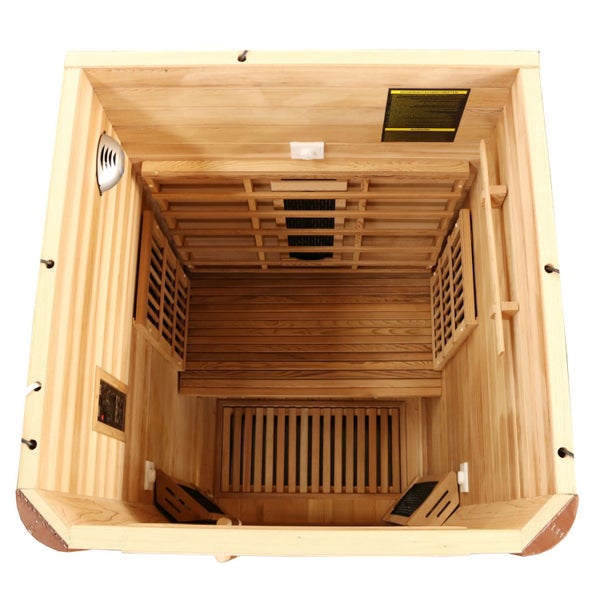 Dewello® Infrarotkabine Infrarotsauna TORONTO 102cm x 102cm inkl. 3 Vollspektrumstrahler, Karbonstrahler, 1 Person, LED