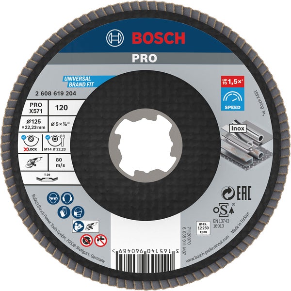 Bosch PRO X571 X-Lock Fächerschleifscheibe 125 mm G120 - 2608619204