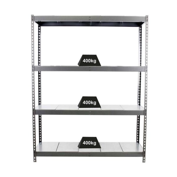 Schwerlastregal METAL YETI FOUR | HxBxT 200x120x75cm | Fachlast 400kg | Grau