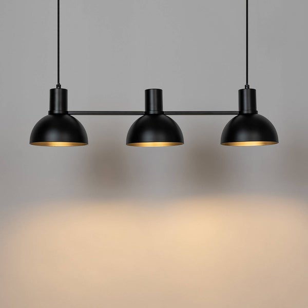 Lucande Pendelleuchte Mostrid (Design, Modern) in Schwarz aus Metall (3 flammig E27) - Design-Hängeleuchte Esstischlampe Hängelampe Hängeleuchte Wohnzimmerleuchte