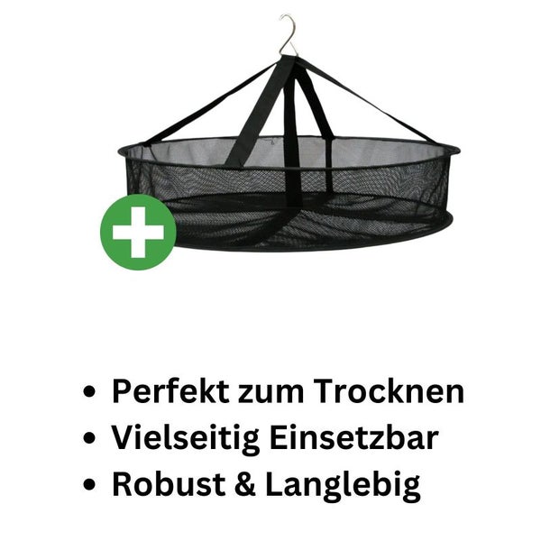 Trockennetz Ø 46 cm – Einlagig, platzsparend, langlebig für Kräuter, Gemüse & Früchte, ideal für Growboxen & Innen/Außen