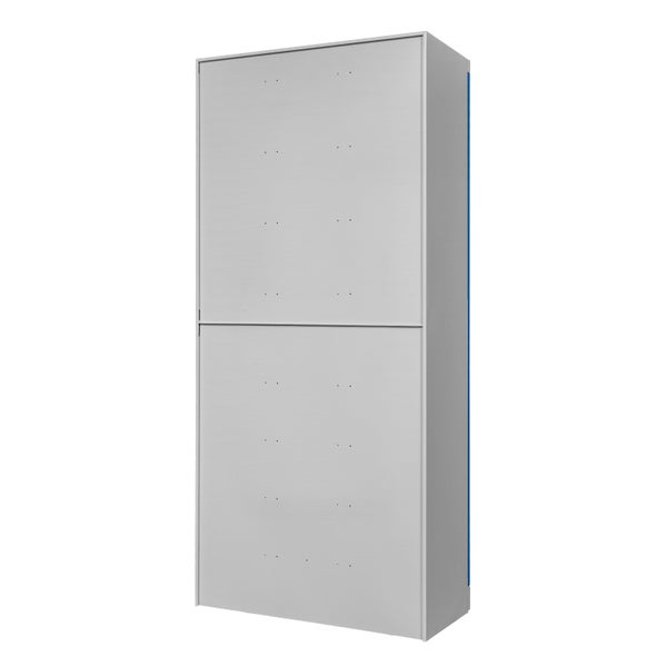 PROREGAL Schubladenschrank Chinchilla mit 27 Schubladen + 3 Ablageboden | HxBxT 179x80x41cm | Lichtgrau/Lichtblau | Spind, Schubladen