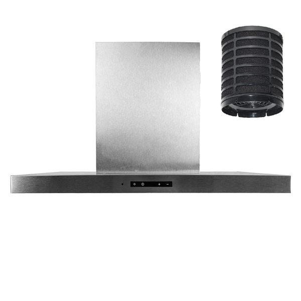 Dunstabzugshaube aus Edelstahl mit Kohlefilter