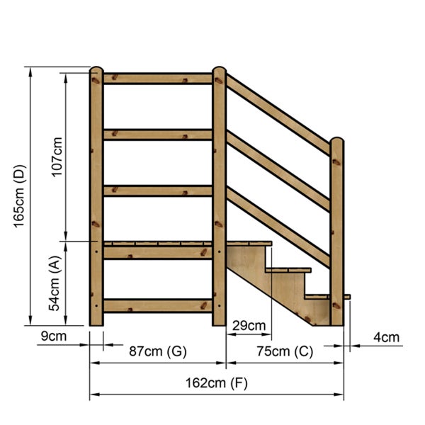 Illustration einer Treppe mit Maßen.