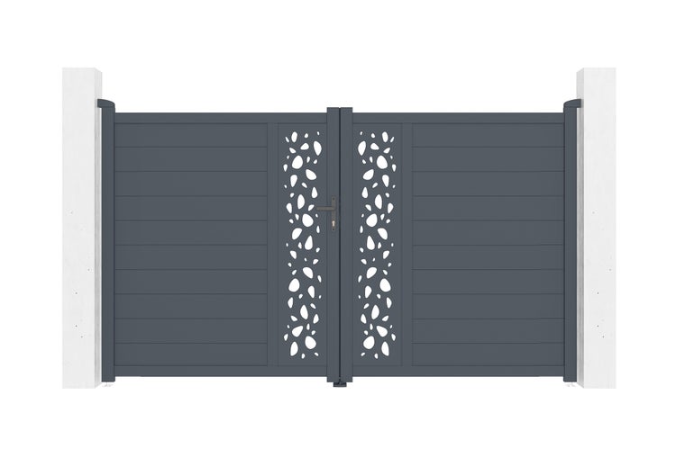 Doppelflügeltor aus Aluminium 3m SUNNY 300B180 Grau