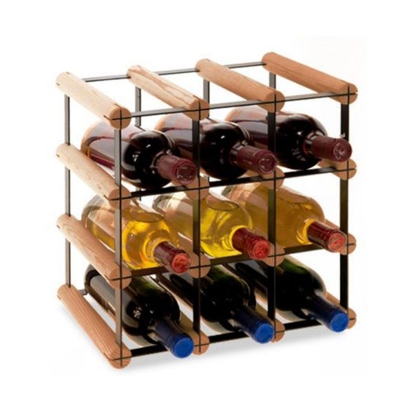 PROREGAL Modulares Weinregal Vinotega Mod Metal HxBxT 32,5 x 32,5 x 24,5 cm 3 x 3 Flaschen Massives Kiefernholz Braun Geölt