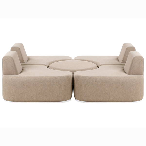 Lounge Set mit Tisch 4-Sitzer FABRO Stoff Beige