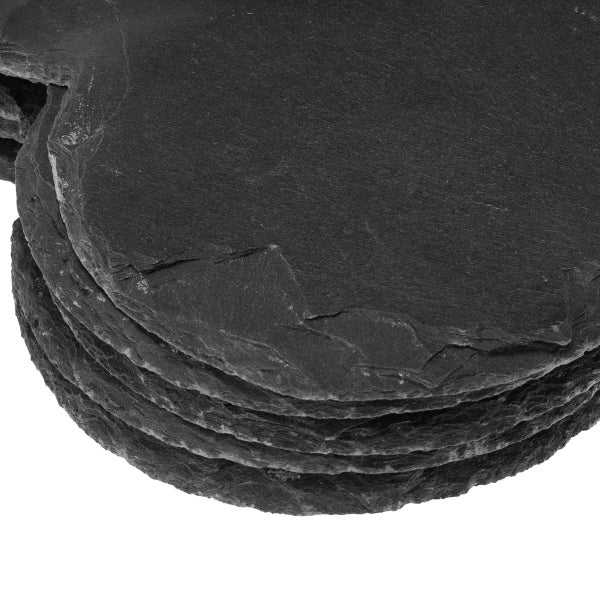 Stapel runde Schieferplatten