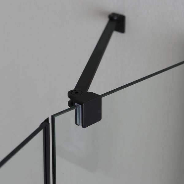 Eckdusche 80x80 mit schwarzen Teilrahmen | London