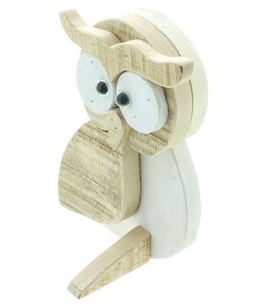 Dekorative Eulenfigur aus Holz