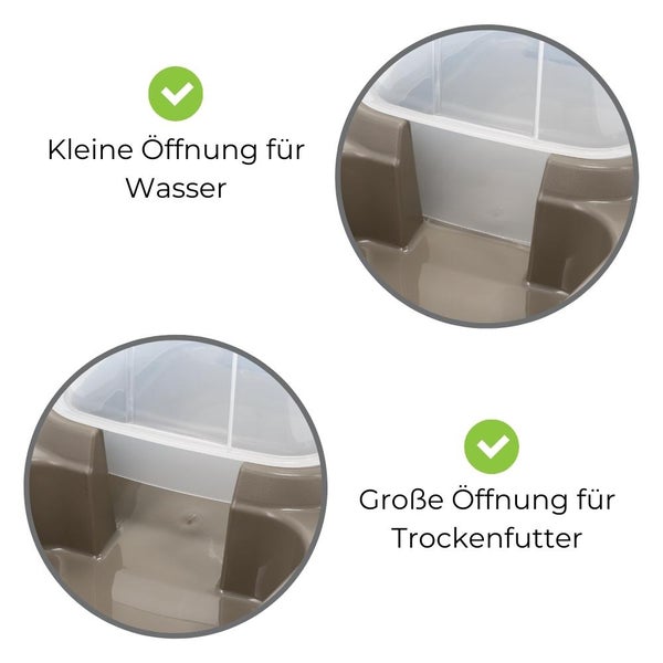 Automatischer Futterspender Wasserspender 2in1 Futterautomat Wasserautomat für Hunde Katzen Wasser und Futter Automat Spender Napf 3,7 L