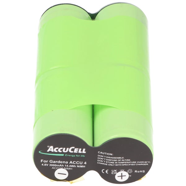 3000mAh Gardena ACCU4 Akku passend für Gardena 4,8 Volt, 6,3 und 4,8mm Kontakte