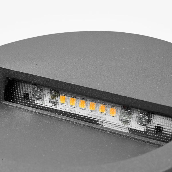 Lucande LED Wandeinbaulampe aussen rund, spritzwassergeschützt IP54 Außenleuchte Treppenbeleuchtung 1 x 3W