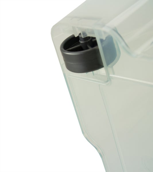 Unterbettbox mit Rollen 60x40x18 cm Box transparent, Deckel azurblau