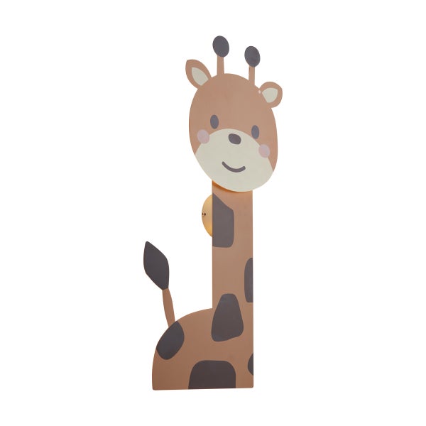 Wandleuchte für Kinderzimmer in Form einer Giraffe aus Holz.