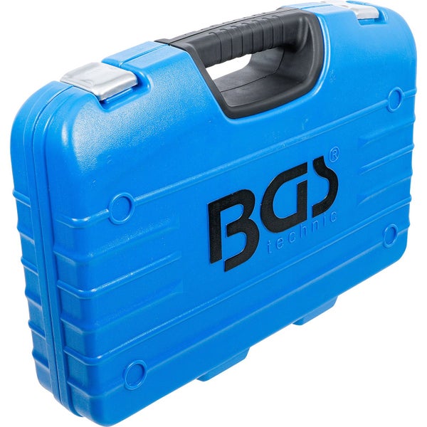 Blauer Werkzeugkoffer mit schwarzem Griff und BGS technic Logo