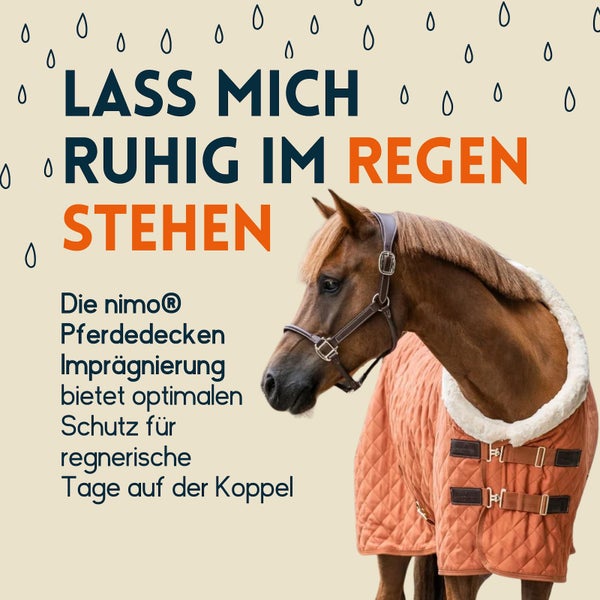 nimo® Imprägnierspray für Pferdedecken • Versiegelung zum Schutz gegen Nässe und Schmutz